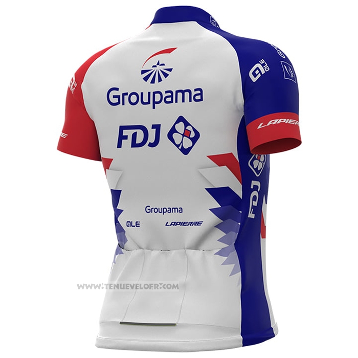2021 Maillot Cyclisme Groupama-FDJ Rouge Bleu Manches Courtes et Cuissard